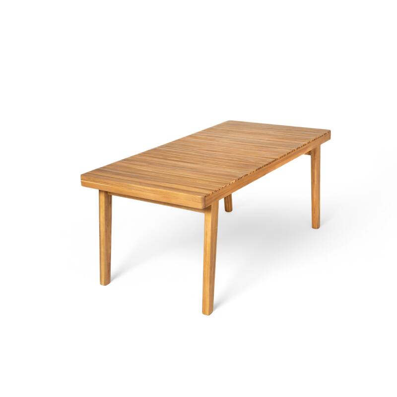 69" Acacia Wood Outdoor Dining Table with Slatted Top, 300 lbs Weight Capacity, Ideal for Patio & Garden Gatherings