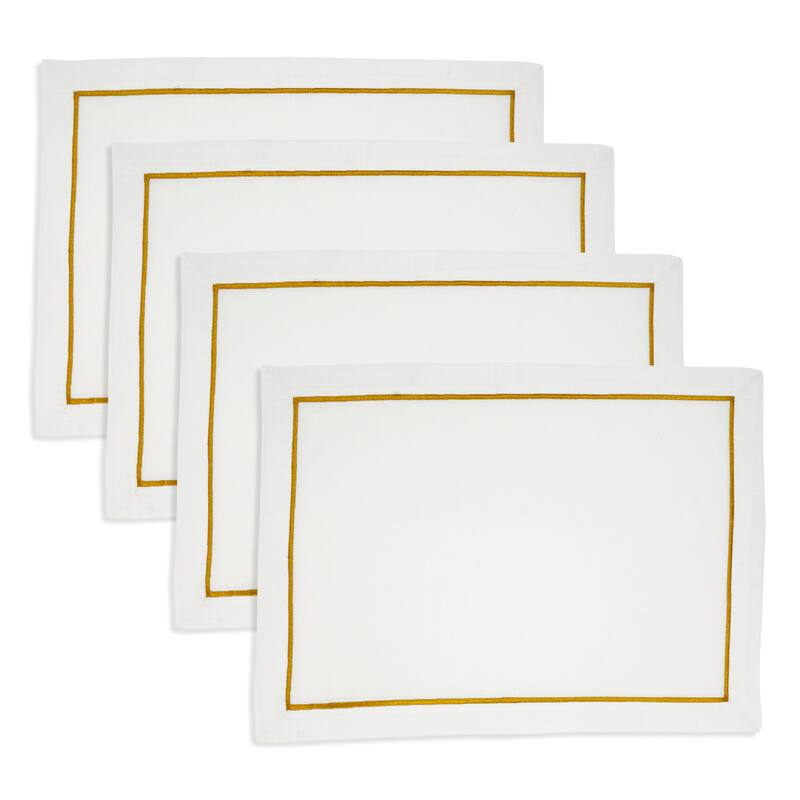Embroidered Line Design Placemat (Set of 4) - 14"x20"