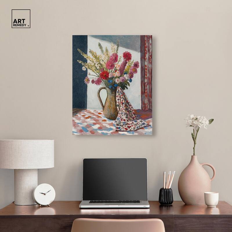 Draped in Flowers Canvas by Art Remedy, Gallery Wrapped