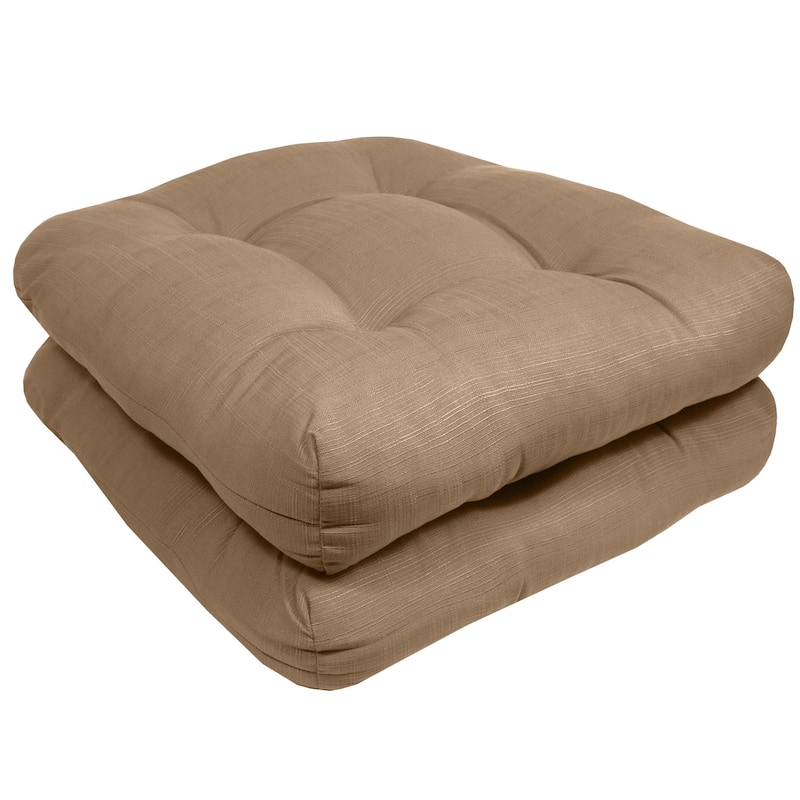 Sweet Home Collection Patio Cushions Outdoor Chair Pads Thick Fiber Fill Tufted 19" x 19"