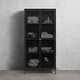 preview thumbnail 4 of 18, Rye Studio Brianne Metal & Glass 75" Display Cabinet Black