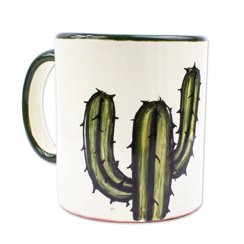 Novica Handmade Saguaro Ceramic Mugs (Set Of 4)