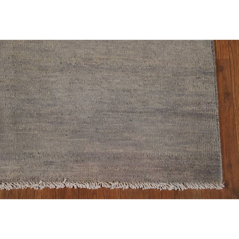Gray Modern Gabbeh Oriental Foyer Rug Hand-Knotted Wool Carpet - 3'3"x 4'11"