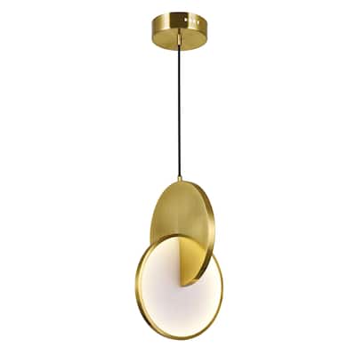 Tranche LED Mini Pendant With Brushed Brass Finish - Brushed Brass