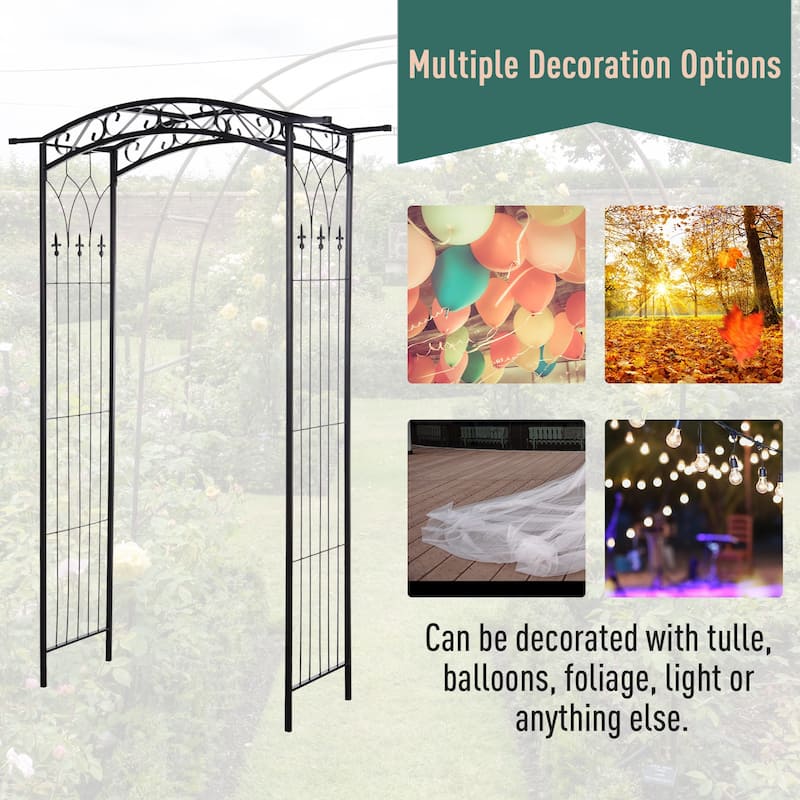 Outsunny Decorative Garden Trellis with Two Latched Doors for Climbing Vines & Weddings