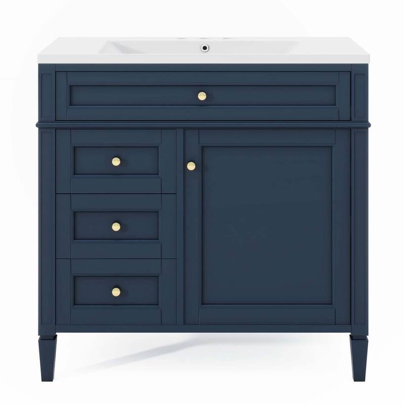 36"Bathroom Vanity with Medicine Cabinet, Royal Blue Mirror Cabinet