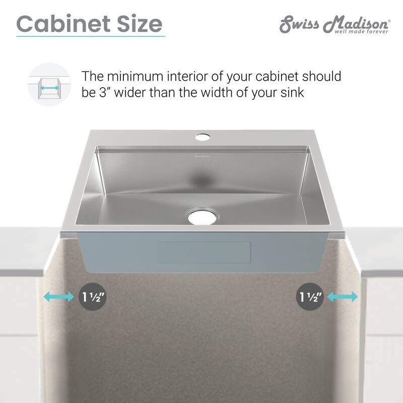 Swiss Madison SM-KT776 Ravi 22" Drop In Single Basin Stainless Steel