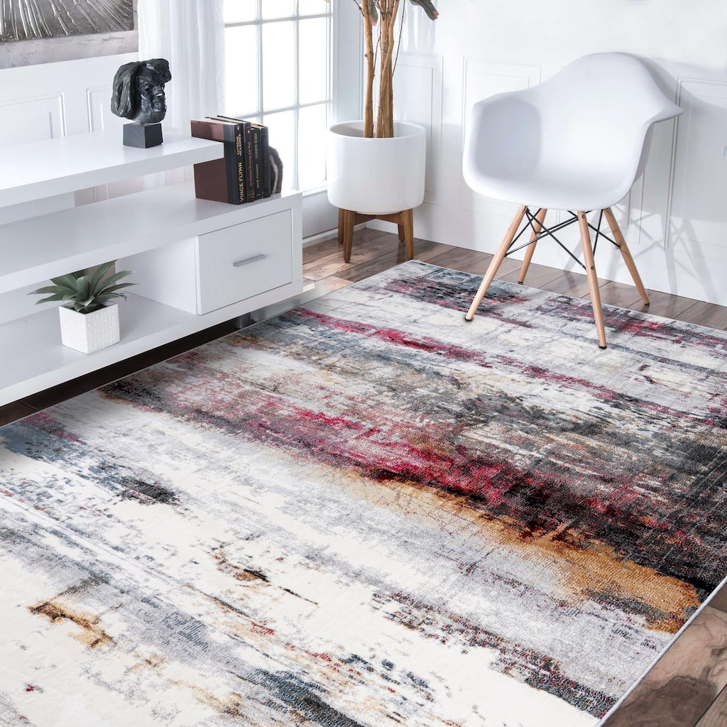 Eros Collection Abstract Multicolored Area Rug
