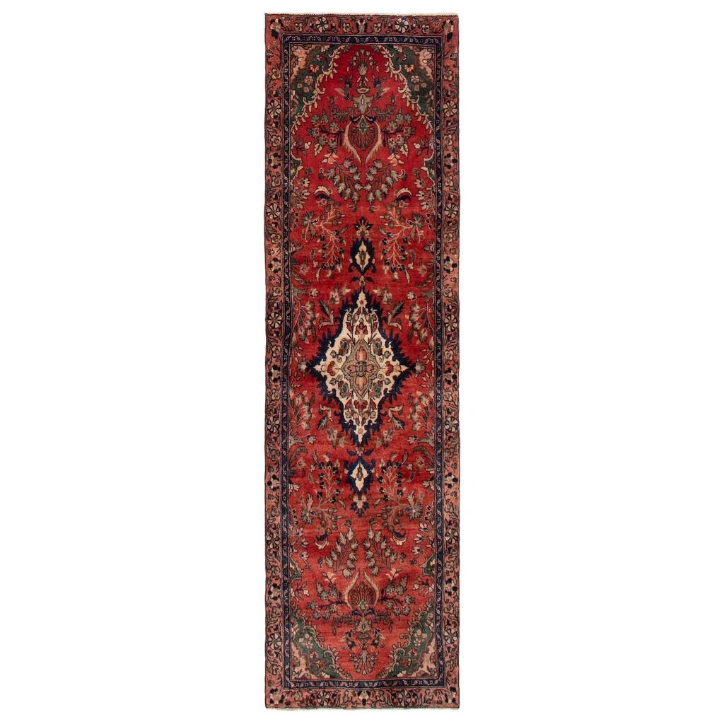 ECARPETGALLERY Hand-knotted Andelz Red Wool Rug - 2'11 x 10'6