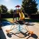 preview thumbnail 1 of 6, Outdoor Kids Spinning Seesaw Sit and Spin Teeter Totter