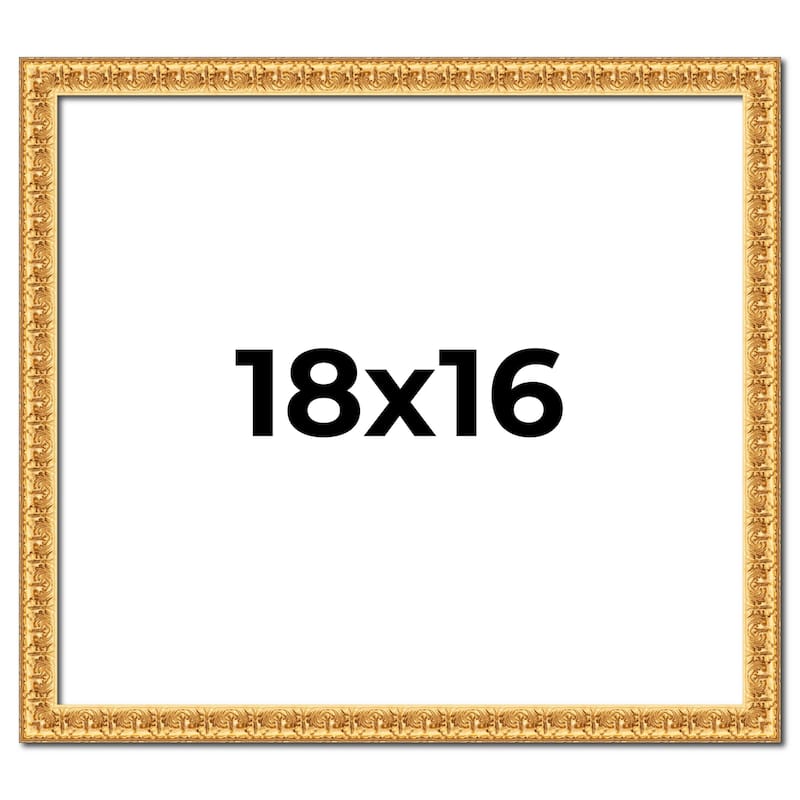 18x16 Frame Gold Real Wood Picture Frame Width 1 inches | Interior