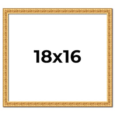 18x16 Frame Gold Real Wood Picture Frame Width 1 inches | Interior