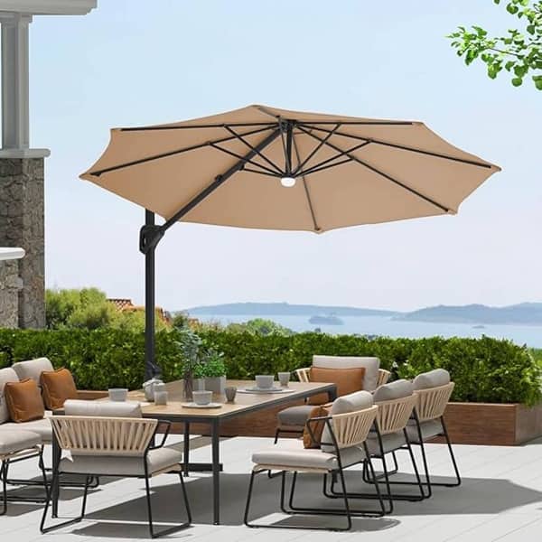 10 ft cantilever patio umbrella bed bath and beyond 10FT Outdoor Patio Cantilever Umbrella for Garden Pool Deck BackYard - Bed  Bath & Beyond