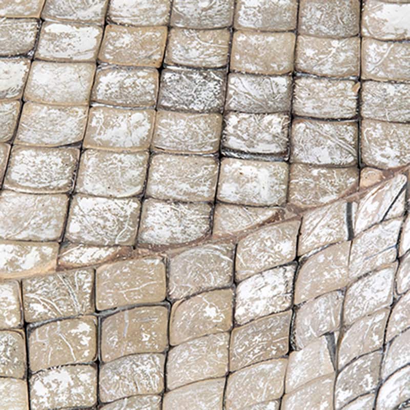 Reclaimed Wood Teak Coffee Table With Coconut Shells by East at Main