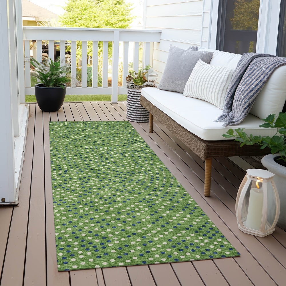 Machine Washable Indoor/ Outdoor Modern Dotty Chantille Rug
