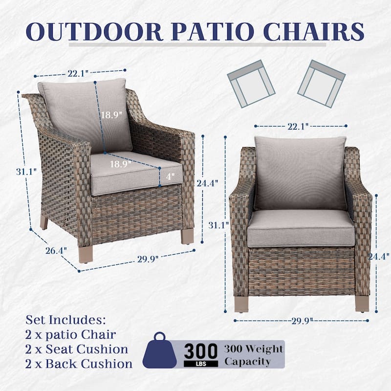 Gymojoy 2 Pack Wicker Chairs Patio Dining Chairs