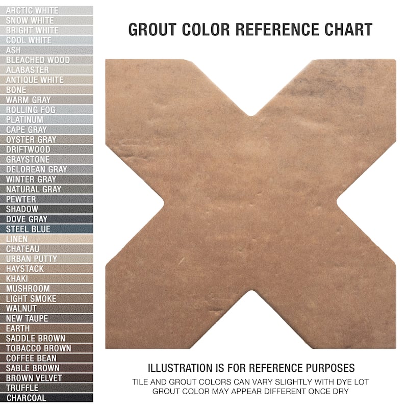 Merola Tile Argile Cross Cotto 7" x 7" Porcelain Floor and Wall Tile - (1 Tile)