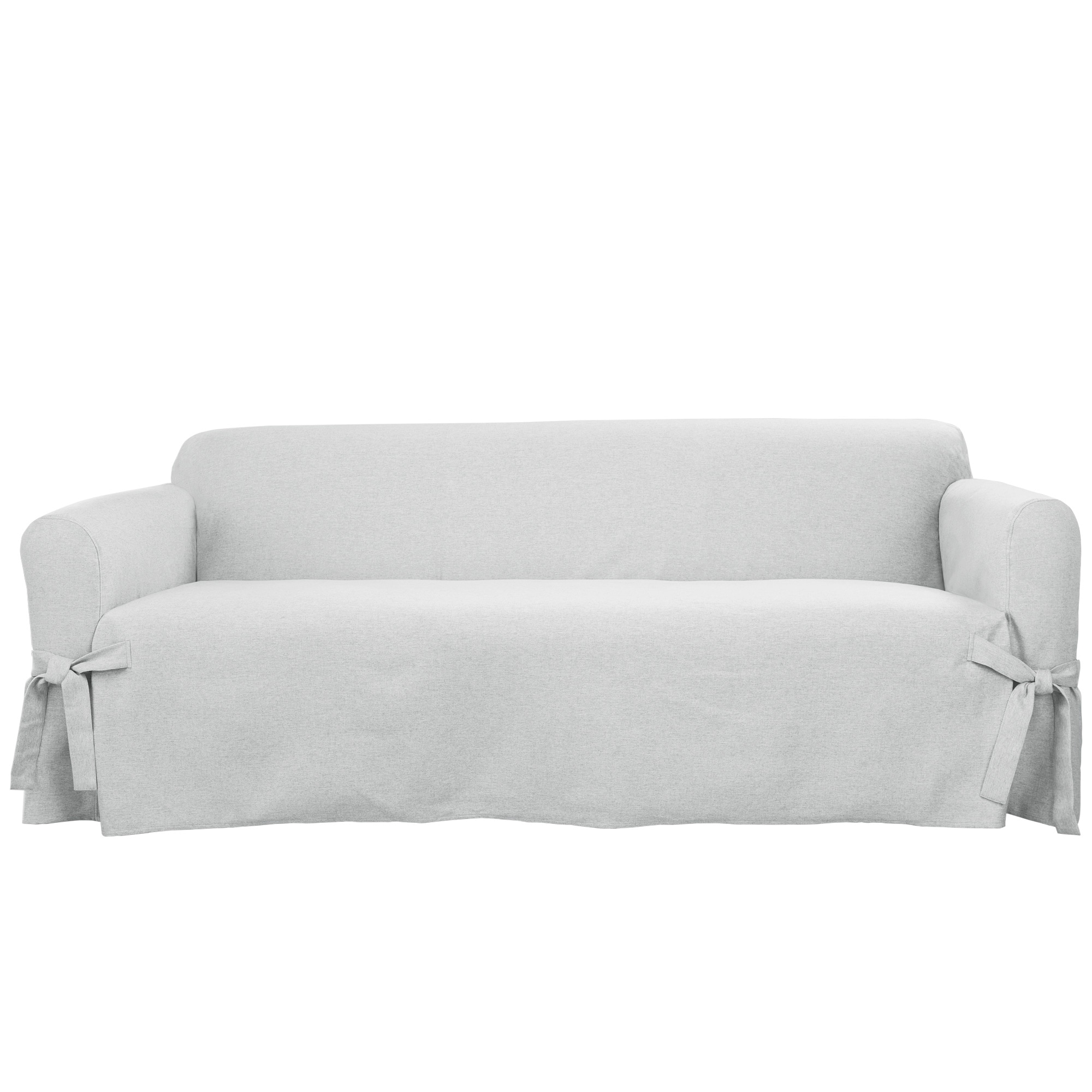 SureFit Farmhouse Basketweave One Piece Sofa Slipcover with Ties - On Sale  - Overstock - 34208525