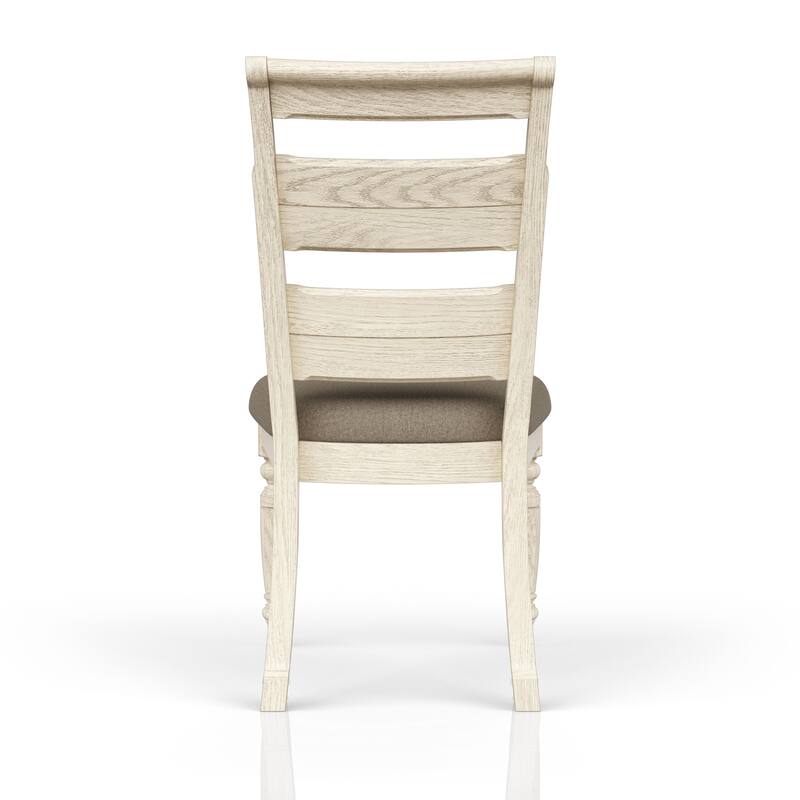 Ladder Back Side Chair - Whitewash Finish (Set of 2)