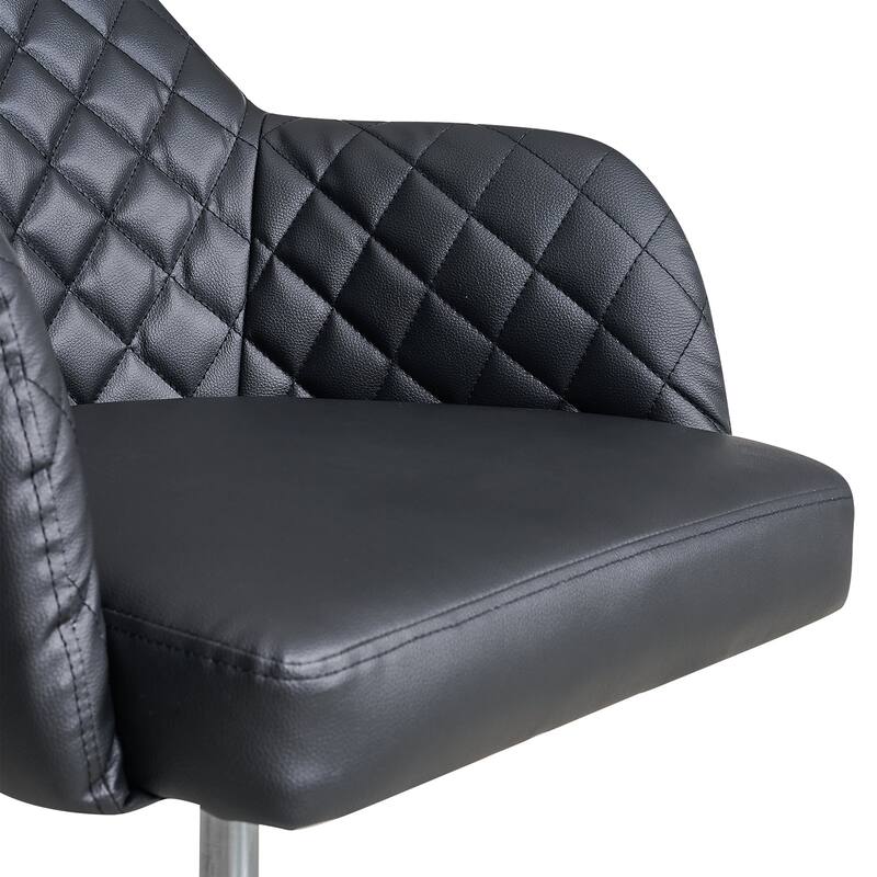 VECELO Contemporary PU Leather Drafting Chairs(Set of 2) Task Chair with Metal Frame and Back Home Ofiice Chairs