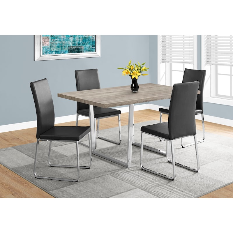 Dining Table, Rectangular, Kitchen, Dining Room, Chrome Metal