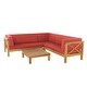 preview thumbnail 48 of 52, Brava Acacia Wood Sectional Sofa and Coffee Table Set by Christopher Knight Home