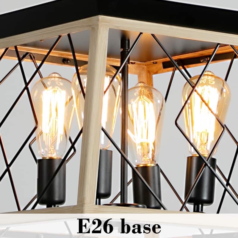 Farmhouse Chandeliers With 4 Bulbs For Dining Room