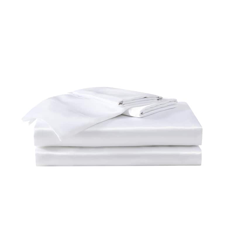 Betsey Johnson Satin Sheet and Pillowcase Sets - Twin - White