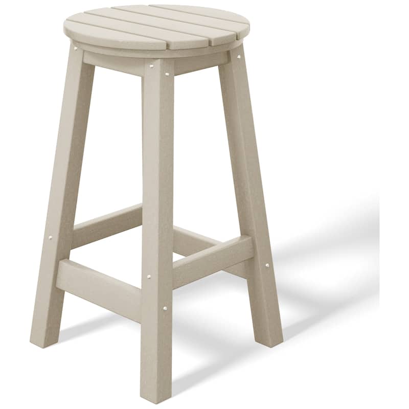 Laguna Hdpe All Weather Outdoor Patio 24" Round Counter Stool (Set Of 2)