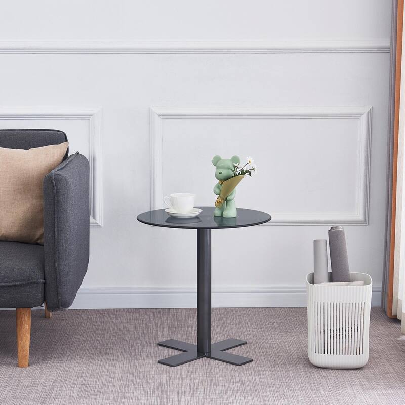 Tempered Rould Glass End Table