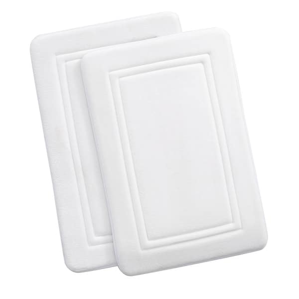 Truly Calm Antimicrobial 2 Pack Memory Foam Bath Rug - 17x24 Set - White