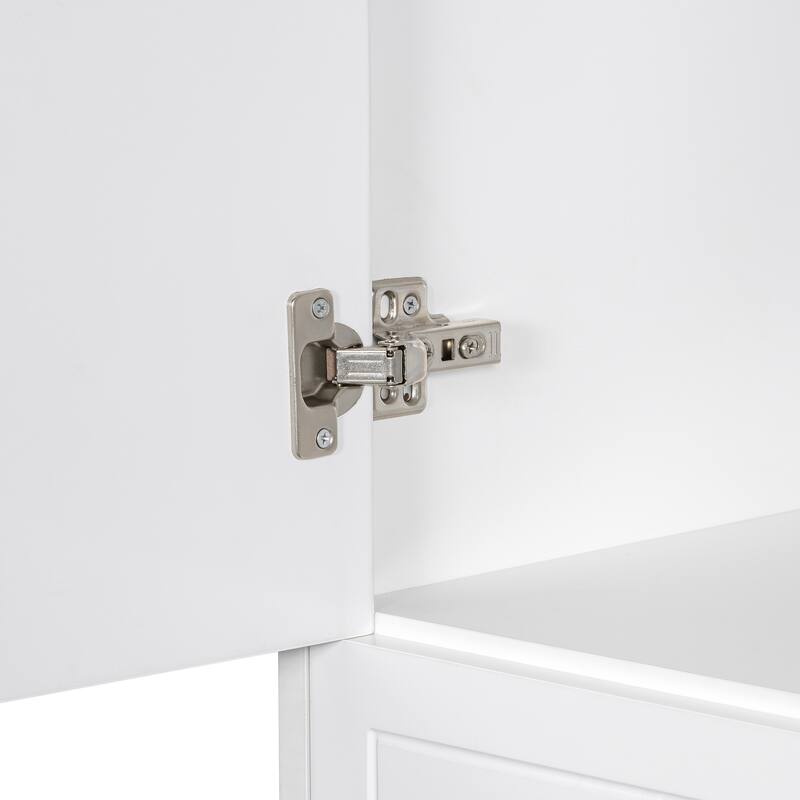 Bathroom Storage Cabinet with Two Laundry Baskets, Storage Cabinet with Doors and Drawer for Home
