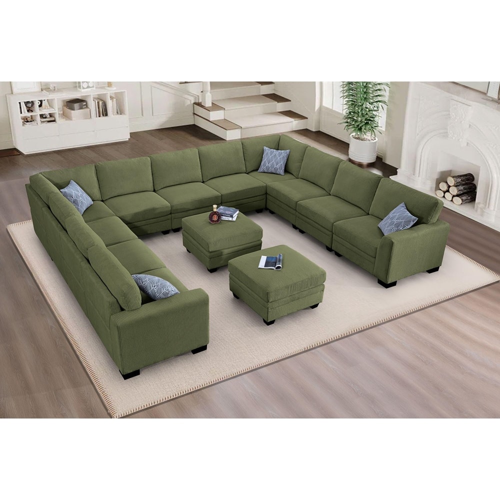 13 PCS Corduroy Flexible Combination Sectional Sofa