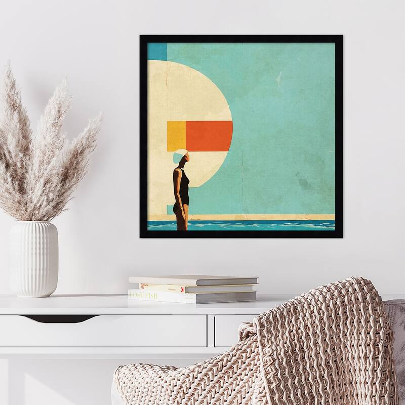 Mid Century Pool by Layla Oz Wood Framed Wall Art Print