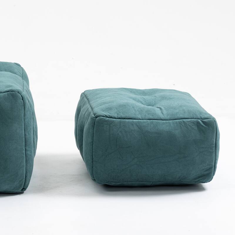 Velvet Bean Bag Chair with Ottoman