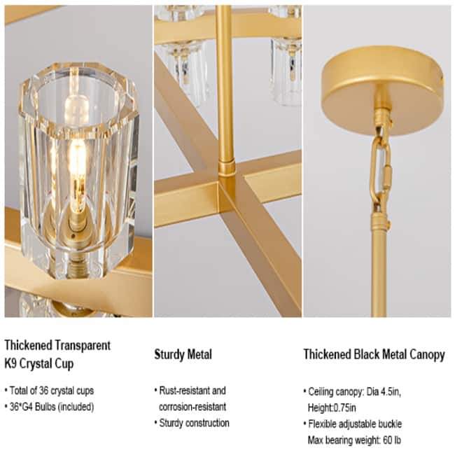 KAYLA Wagon Wheel Chandelier With Crystal Shade