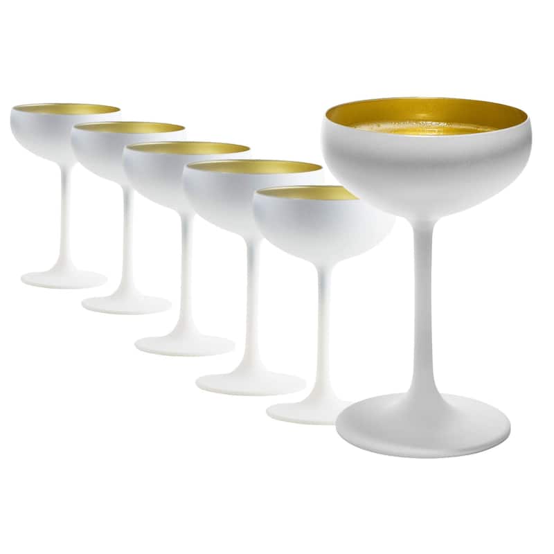 Stolzle Lausitz Set of 6 Olympia Champagne Coupe Glasses