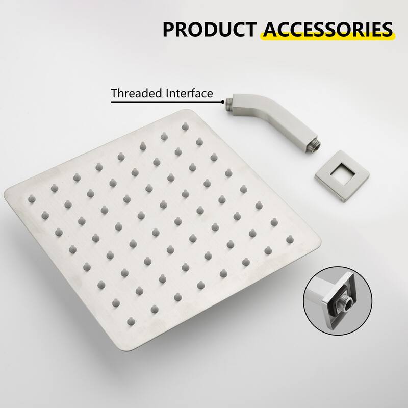 8" Square High Pressure Rain Shower Head,304 Stainless Steel Rain Shower Head - 8"X8"