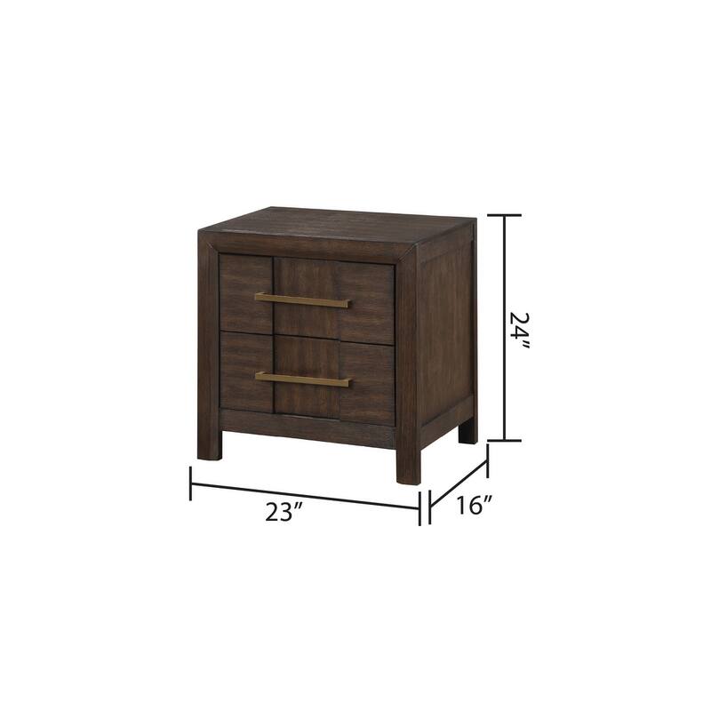 Modern Style 2-Drawer Nightstand Made with Wood