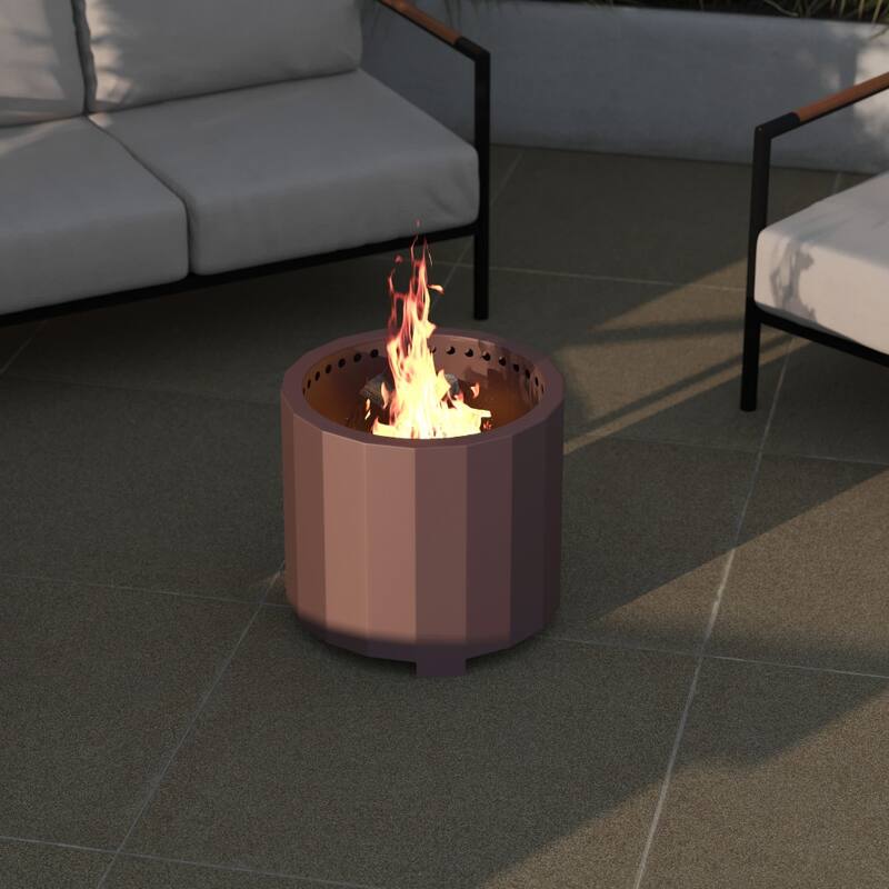 19.5" Outdoor Smokeless Wood Burning Portable Fire Pit