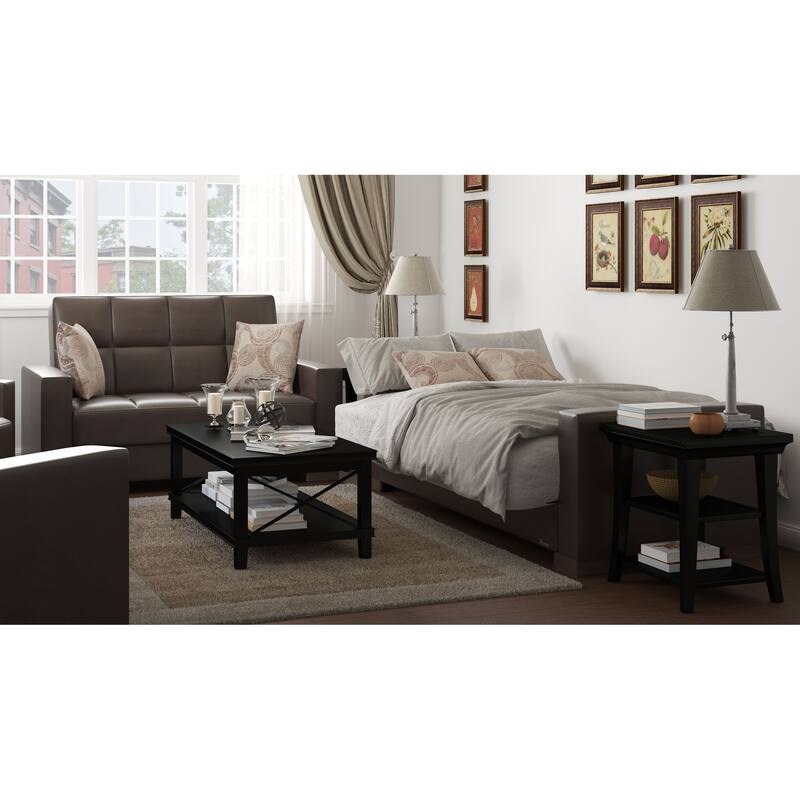 Collection Upholstered Convertible Loveseat With Storage