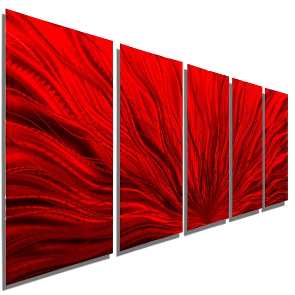 Statements2000 Red Modern Metal Wall Art Panels By Jon Allen Statements2000 Red Modern Metal Wall Art Panels By Jon Allen Plumage
