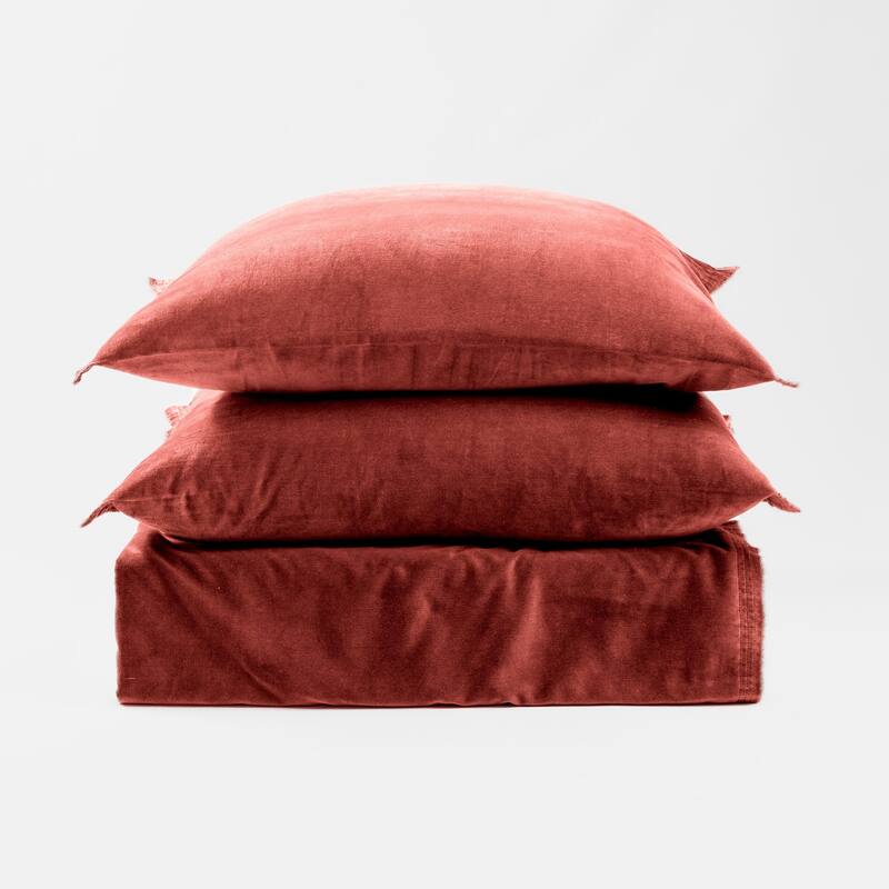 Tahoma, Cotton Blend, Brick, Duvet Cover