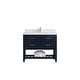 preview thumbnail 87 of 128, Willow Collections 42 x 22 Parker Single Bowl Sink Bathroom Vanity with 2 in Quartz 2" Calacatta Laza - Navy Blue