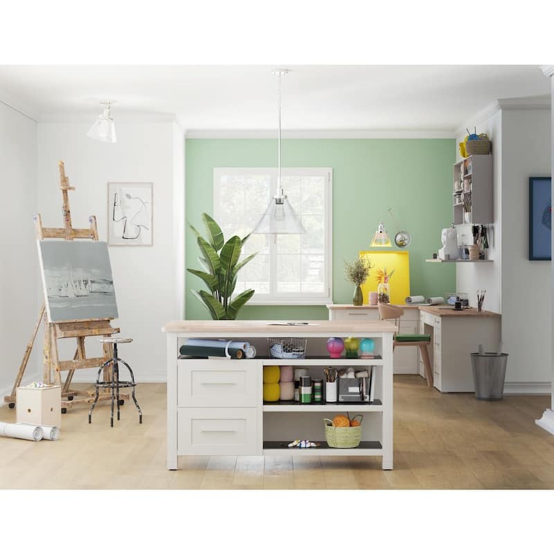 Hinton Collection One-Light Brushed Nickel Modern Farmhouse Pendant - 16 in x 16 in x 14 in