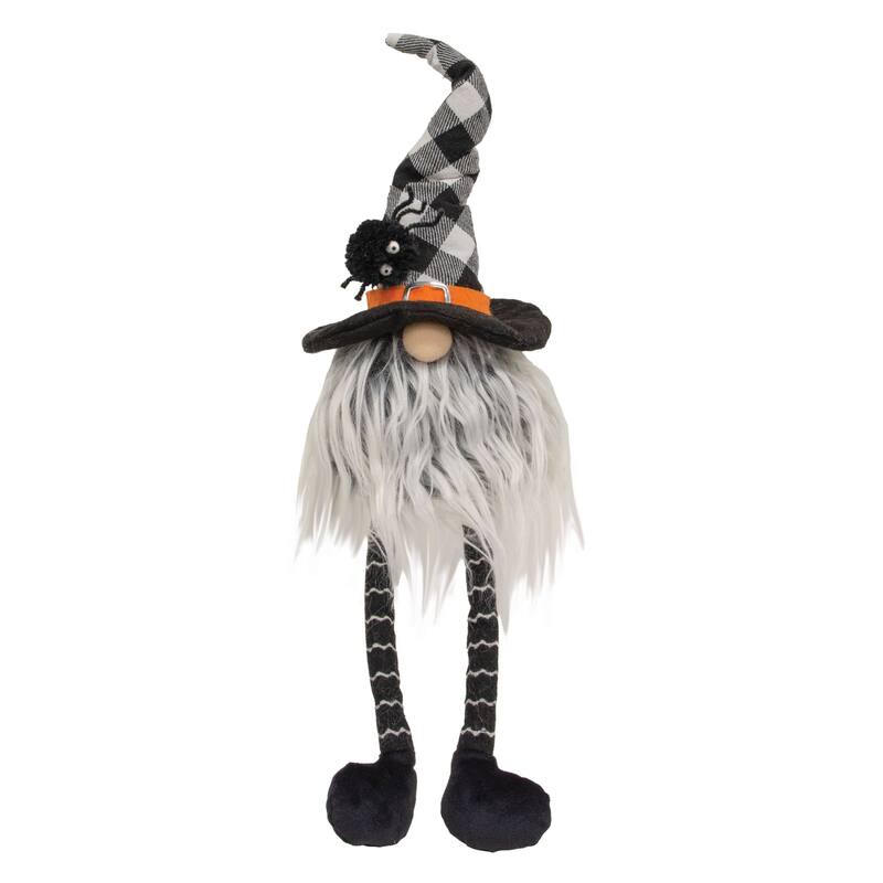 Buffalo Check Witch Hat Dangle Leg Gnome
