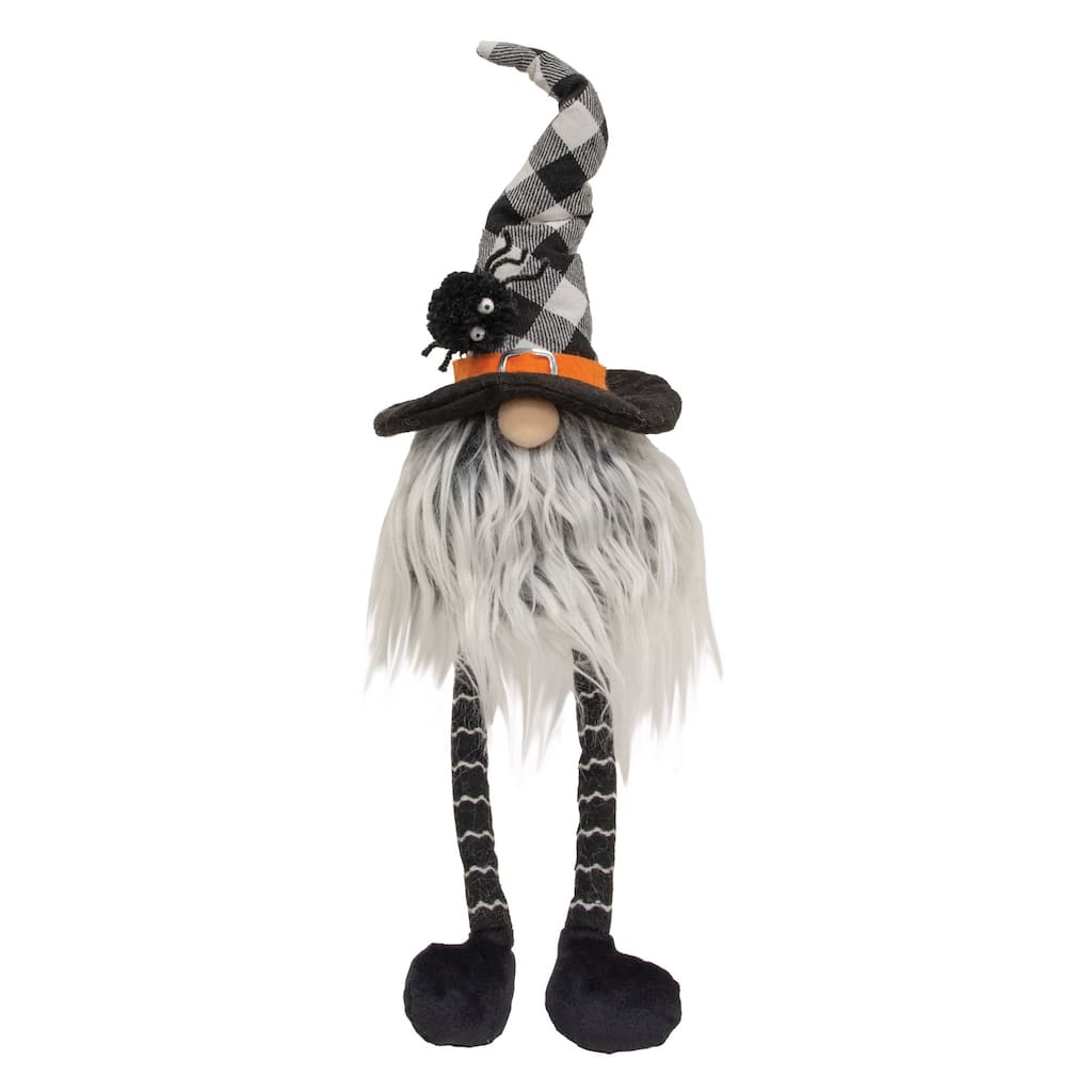 Buffalo Check Witch Hat Dangle Leg Gnome