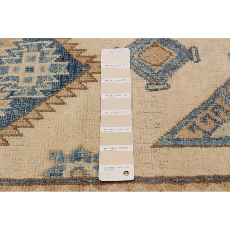 ECARPETGALLERY Hand-knotted Finest Ghazni Ivory Wool Rug - 7'0 x 9'3