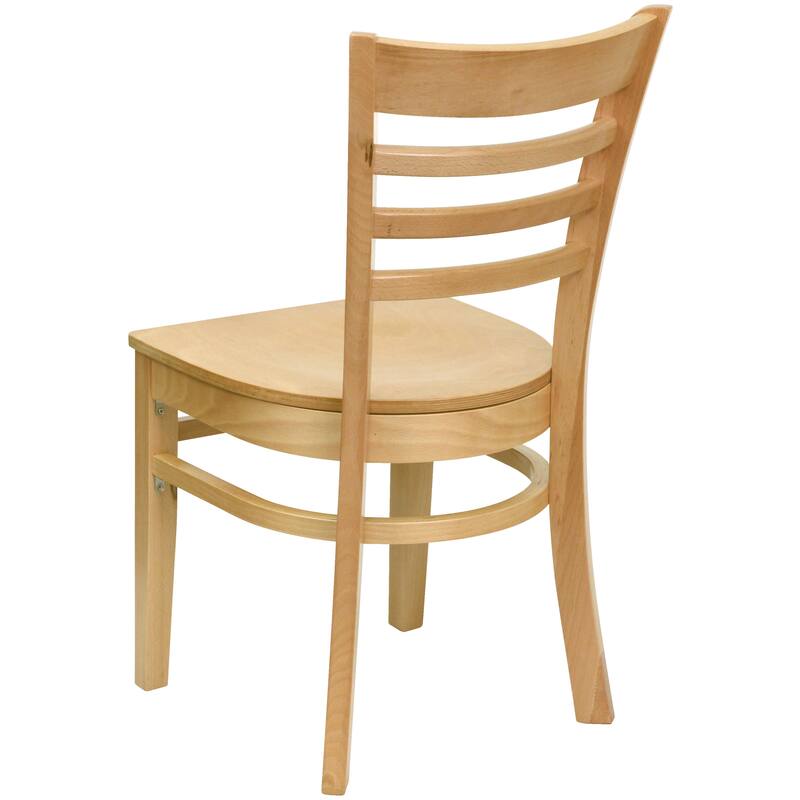 Wooden Ladder Back Restaurant Dining Chair - 17.25"W x 20"D x 33.75"H