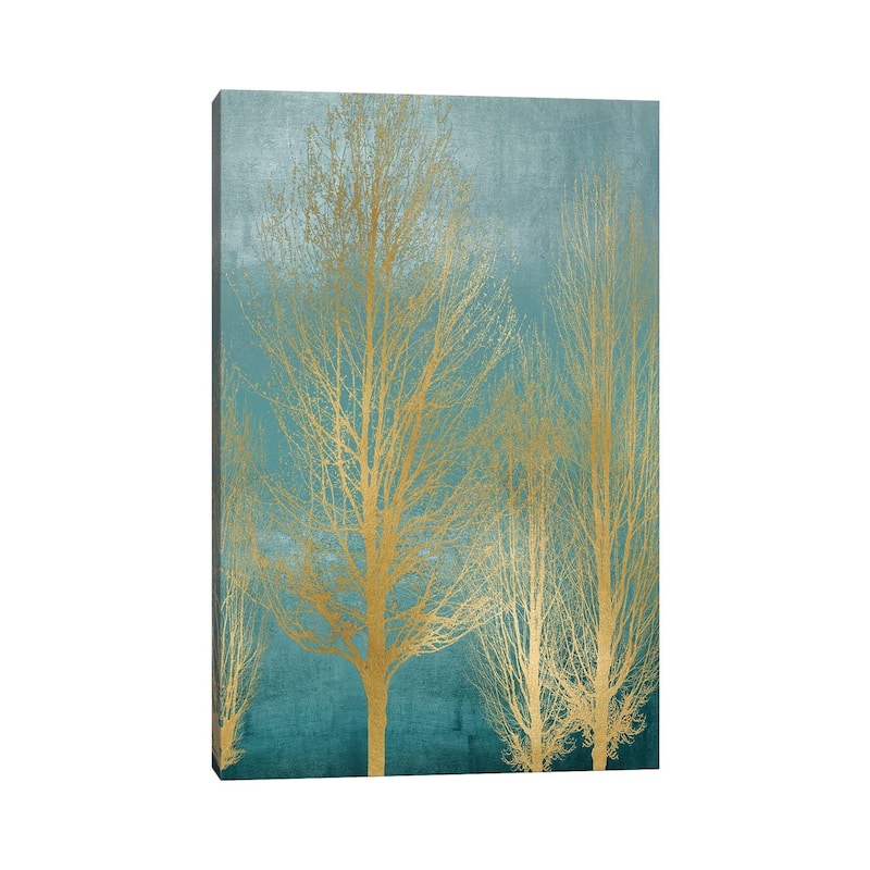 iCanvas "Gold Trees On Aqua Panel II" by Kate Bennett Canvas Print